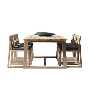 Ensemble de restaurant en bois de teck en matériaux naturels pour meubles de salle à manger Ensemble de salle à manger moderne directement à l'usine - Product Image 1