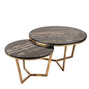 Table basse ronde en verre avec incrustation d'os Console moderne prix d'usine direct meubles en métal salon chambre à coucher hôtels - Product Image 3