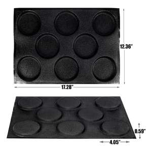 Silicone bánh <span class=keywords><strong>hamburger</strong></span> Bun Pan, không dính bánh mì khuôn Hot Dog bánh mì hình thức, Vòng đục lỗ bánh tờ - Product Image 5