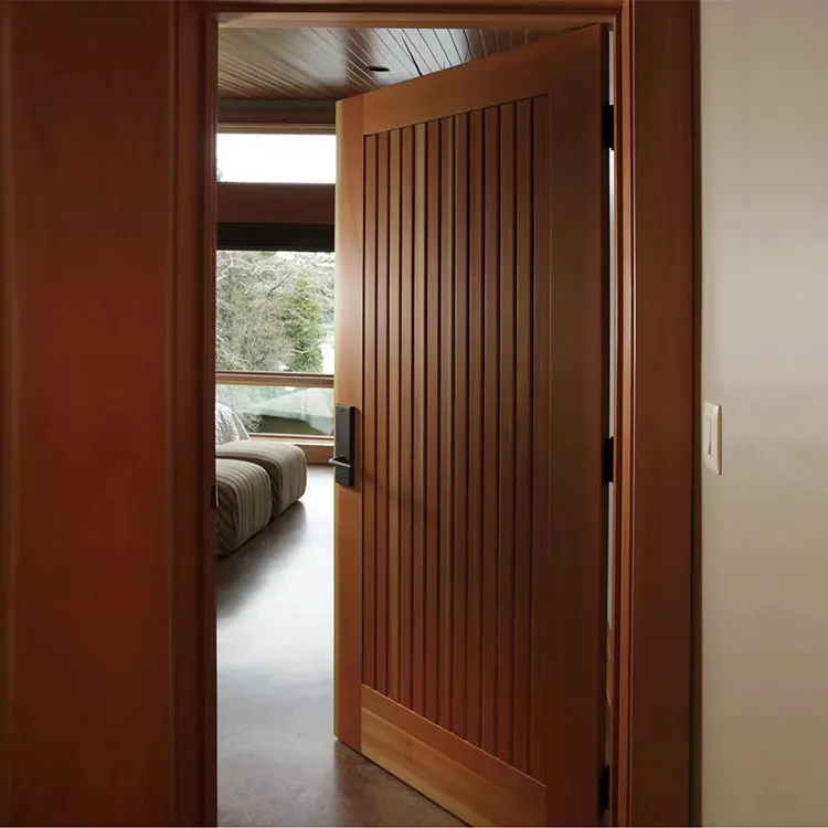 CBMmart木製ベッドルームインテリア家のための固体木製ドアメインエントランス木製ドアデザインモダンインテリアホームフロントドア