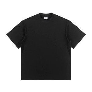 Venta al por mayor 260gsm Vintage Heavy Mock Neck camiseta Boxy Fit Oversize Drop Shoulder Cropped Box Fit camisetas 100% algodón - Product Image 4