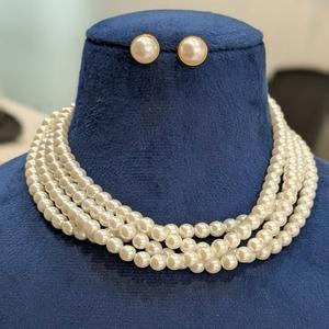 Trendy Stylish Exclusive Quality With <b>Pearls</b> Necklace <b>Set</b> With Earrings For Party And Function Wear For Women And Girls - Product Image 1