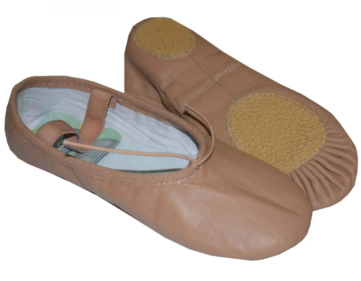 Split sole ballet shoes acrobatic ballet flat with attached elastic strap and elastic drawstring