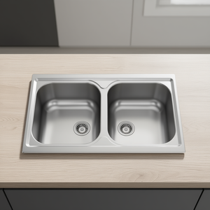 Évier de cuisine Apell ATMOSFERA à 2 bacs en acier inoxydable pré-poli 86x50cm TM862IPC - Product Image 3