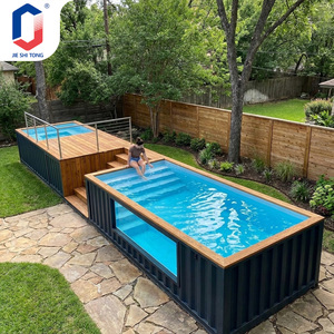 Bain à remous en bois élégant avec piscine intégrée pour les jardins familiaux et les hôtels, offrant l'expérience de baignade estivale idéale - Product Image 1