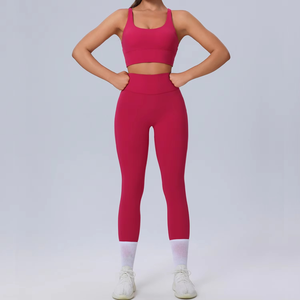 Novedades Conjunto de yoga para mujer Buena calidad Venta al por mayor Pieza Sin costuras Running Scrunch Butt Gym Ropa y leggings para mujer - Product Image 5
