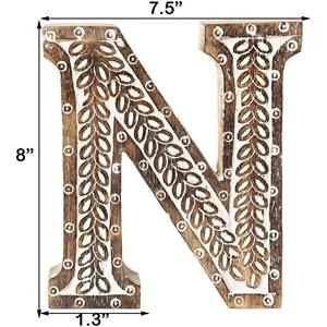 Bloques de Madera Alfabéticos Hechos a Mano en India, Esculturas de Palabras para Mesa, Decoración del Hogar, Letreros de Pared - Product Image 5