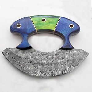 Jexmoo, cuchillo personalizado hecho a mano de acero de Damasco, Tang completo, Ullu, mango de madera, ambidiestro, apto para lavavajillas, rebanador de Pizza, Funda de cuero - Product Image 5