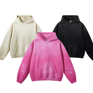 Sweat à capuche décontracté de haute qualité en polyester épaissi et en coton molleton lavé à l'acide Style vintage à capuche pour la saison d'automne Fourniture OEM et ODM - Product Image 6