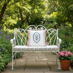 Funda de cojín de algodón hecha a mano Ruhani 16x16 pulgadas diseño bordado festivo étnico para el hogar - Product Image 3