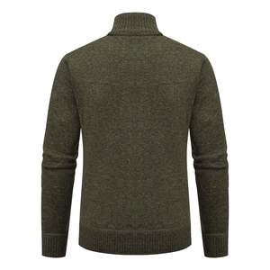 Suéter de punto de lana gruesa de algodón 100% de alta calidad Unisex estilo cárdigan con cremallera y logotipo bordado de chenilla personalizado para amantes - Product Image 6