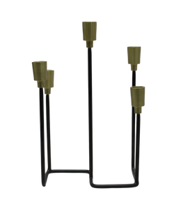 Bougeoir en métal doré de conception moderne fait à la main, en fer, avec deux bras, pour la décoration de la maison et des restaurants - Product Image 4