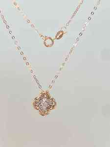 Collar con Colgante de Flor de Trébol de Oro de 18K, Nuevo de Lerca, Moda, Diamante Natural Brillante, Collar de Oro Brillante - Product Image 4