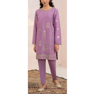 Ensemble de robes 3 pièces décontractées pour femmes Broderie de haute qualité Imprimé numérique Shalwar Kameez Nouvelles collections Eid d'été à vendre - Product Image 1