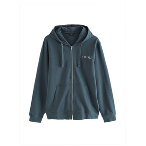 เสื้อฮู้ดมีซิปสีฟ้าเสื้อสวมหัวผ้าฝ้าย100% สำหรับผู้ชายเสื้อผ้าแนวสตรีทแวร์ออกแบบได้ตามต้องการ - Product Image 1