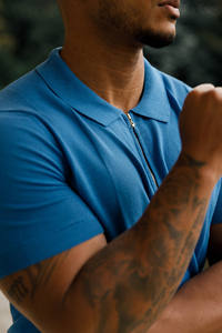 Nuevo Polo azul de marca al por mayor para hombre, sublimación informal, algodón orgánico, alta demanda, último estilo, colección de verano - Product Image 4