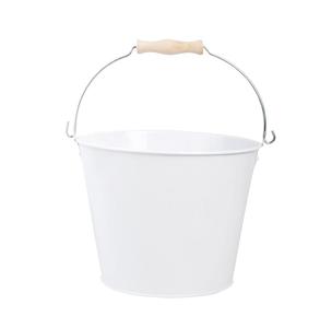 Classic White <b>Galvanized</b> <b>Bucket</b> Planter Round Home and Garden Decor with Floor Usage Manufactured Classic Pail - Product Image 1