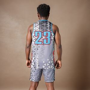 Nouveau style de maillot de basket-ball personnalisé, impression par sublimation, respirant, antibactérien, grande taille, absorbant la transpiration, sans manches, pour équipe - Product Image 6