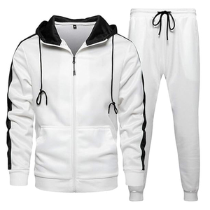 Custom 100% Cotton Fleece Solid Hooded Jogging Track Sweat Suit Logo Men Women Jogger Sweatsuit Tracksuit Sweatpants Hoodie Set - Product Image 1