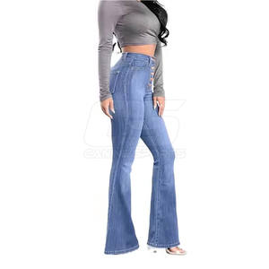 Trendy Women Bootcut Flare Jeans de alta calidad al por mayor Ripped Flared Jeans para mujeres desgastadas - Product Image 5