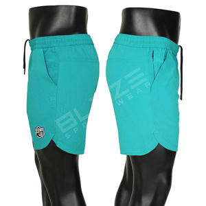 Pantalones cortos de entrenamiento de gimnasio ligeros para hombre, pantalones atléticos de secado rápido, bolsillos elásticos con cremallera, patrón sólido transpirable - Product Image 1