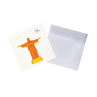 Carte de quilling Christ Rédempteur Rio Brésil Design Cartes de vœux faites à la main Enveloppe Art du papier Cadeau Souvenir Décoration de vacances