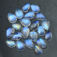 Pierre de lune arc-en-ciel bleue naturelle 7x10 mm, cabochon poire poli, qualité AAA, effet de couleur, pour la fabrication de bijoux DIY, toutes tailles