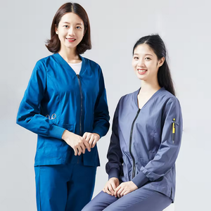 Customizable Logo Hospital Use <b>Scrub</b> Jacket Uniform Practical Pockets Needle Detection Made Cotton Polyester Jersey Fabric - Product Image 2