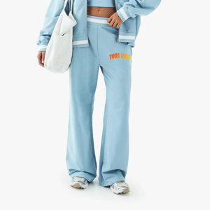 Heavyweight 100% cotton Wide Leg <b>ladies</b> Sweatpants Heavyweight 500GSM cotton Fleece Warm trouser Oversized women's Sweat <b>Pants</b> - Product Image 4