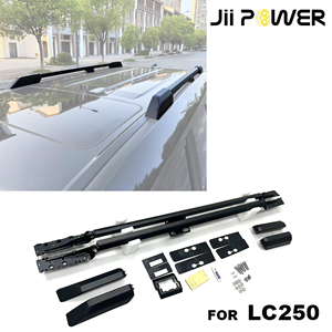 Barres latérales <span class=keywords><strong>de</strong></span> <span class=keywords><strong>toit</strong></span> en aluminium argenté, barres verticales, porte-bagages, pièces <span class=keywords><strong>de</strong></span> style extérieur pour Toyota Land Cruiser Prado LC250 2024+ - Product Image 1