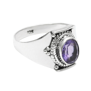 Bague d'anniversaire et de mariage en améthyste véritable Bague luxueuse en argent sterling 925 de haute qualité Bijoux fins - Product Image 2