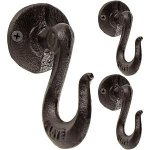 Charming Hand-carved Black Iron Keyholder Hooks for Practical and Stylish Organization in Rustic Interiors - Product Image 2