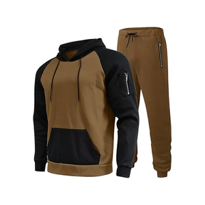 Conjunto Deportivo de 2 Piezas para Hombre, Hecho a Medida, Color Sólido, Cómodo para Invierno, 100% Algodón Felpa, Ligero y de Alta Calidad - Product Image 1