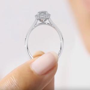 Marquise Lab Grown Diamond Ring 4x8mm Lab Creado Diamond Jewelry F Color VS1 Para la fabricación de joyas Anillo de compromiso para ella - Product Image 4