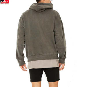 Sudadera con Capucha Extra Grande para Hombre, Color Gris Sólido, 100% Algodón, Felpa Francesa, Ropa Casual de Otoño - Product Image 6