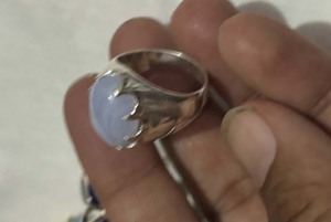 Awesome Blue Lace Agate 10X12mm Oval Shape Gemstone Bezel <b>Set</b> Handmade 925 Sterling <b>Silver</b> <b>Ring</b> Thin Band <b>Ring</b> For Women Girls - Product Image 3