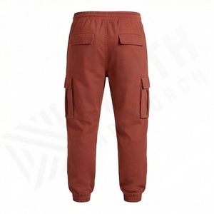 Pantalon de jogging décontracté pour homme, automne, sport, vêtements de travail, poids moyen, taille élastique, coupe ample, multi-poches, style à devant plat, 100% - Product Image 2