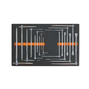 BETA Plateau thermoformé souple avec clés en T Trois extrémités mâles hexagonales Clés à douille vides - Product Image 1