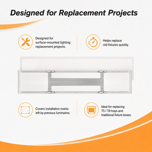 Panneau lumineux LED à montage en surface moderne et épuré, 300x1200mm, 5CCT, garantie 7 ans, 26-<span class=keywords><strong>32W</strong></span>, 140lm/W, UGR<19, IP20, à fixation rapide, pour supermarchés - Product Image 4