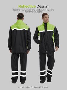 Unisex Casual <b>Windbreaker</b> with <b>Air</b> Vents Reflective Waterproof Breathable Jacket Pants for Work Golf Fishing Hiking Solid - Product Image 2