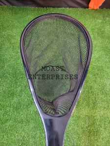 Épuisette de pêche à la mouche d'extérieur avec cadre en bois et filet en caoutchouc, outil de capture de truites à lancer à la main - Product Image 3