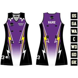 Spandex/algodón vestido de netball de aspecto atractivo nuevo diseño personalizado Azul Rojo sublimado mono de talla grande mujeres adultas A-Line - Product Image 5