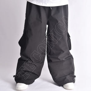 กางเกงสกีผู้ชายทรงหลวมแบบใหม่ ระดับไฮเอนด์ สีดำ สำหรับฤดูหนาว บุด้วยขนแกะอุ่น กันน้ำ กันลม - Product Image 4