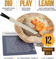 Kit de fouille d'œufs de dinosaures de Pâques, 12 pièces, jouets de dinosaures pour enfants, artisanat scientifique STEM, cadeaux d'anniversaire