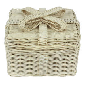 Encantadora caja de regalo de Navidad de ratán cesta de almacenamiento de Navidad de ratán trenzado a mano para el tiempo de vacaciones - Product Image 1