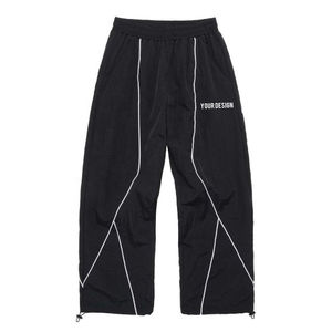 Pantalones Deportivos Unisex Personalizados de Nailon, Estilo Atlético con Ribete, Ajustables, Anchos y Holgados, Ropa Urbana para Hombre - Product Image 1
