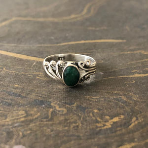 Sterling <b>Silver</b> 925 Designer <b>Emerald</b> Cut Gemstone <b>Ring</b> (2.9 Grams) Oval Unisex Wear Lightweight comfortable - Product Image 1