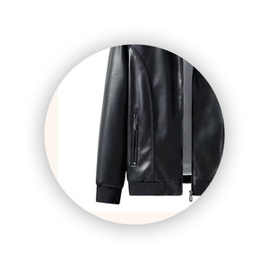 Vêtements de mode Vestes en cuir Légères Respirantes Personnalisées Couleur noire unie Qualité supérieure Vente en gros Vestes en cuir décontractées - Product Image 4