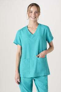 Tops de enfermería Unisex de alta calidad, uniforme médico femenino de punto elástico, médicos ópticos, atuendo médico profesional - Product Image 4