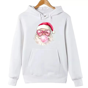 Sudadera con Capucha Personalizada de Invierno con Estampado de Navidad, Diseño de Papá Noel, Forro Polar Grueso, Unisex, 100% Algodón, Resistente al Viento, Transpirable, 500g - Product Image 3